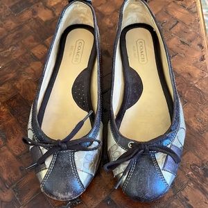 Coach brown & metallic flats